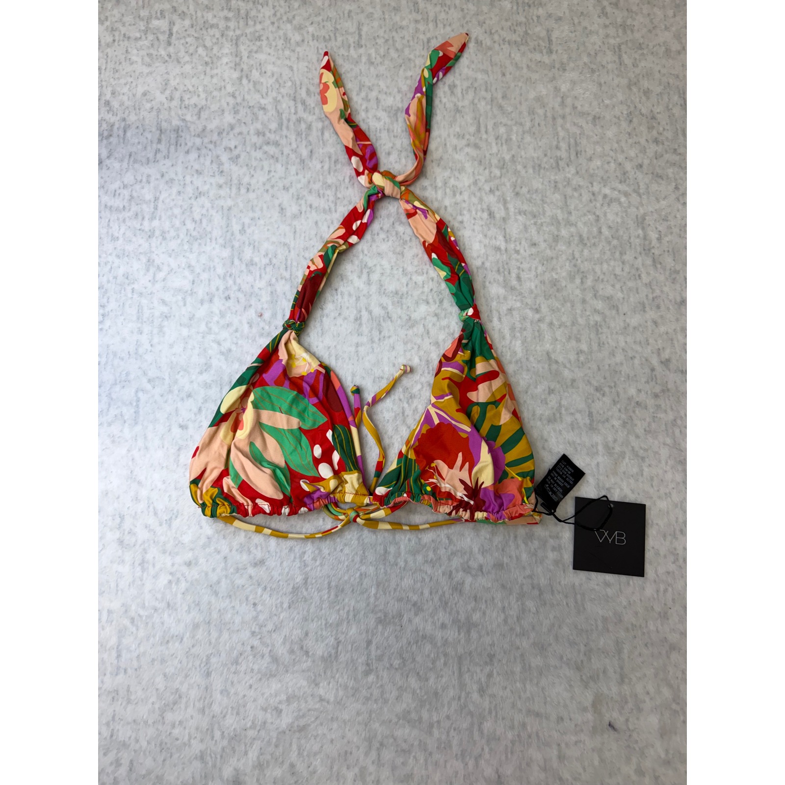 Vyb Vicious Young Babes Knotted Halter Bra Bikini Top Floral Multi Vb72136 L